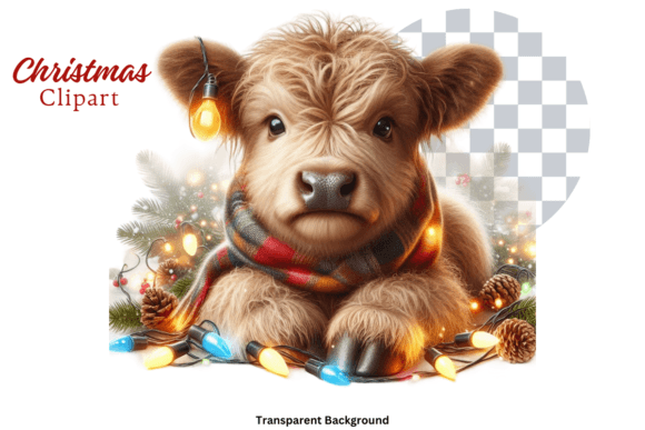 Download Highland Cow Christmas Lights Clipart - Premium Resources