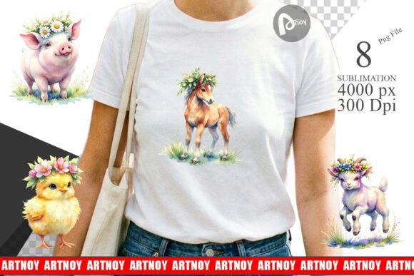 Download Baby Farm Animal Nursery Art Sublimation - Nursery art Collection