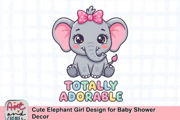 Download Cute Elephant Girl Design for Baby Shower Decor - Baby shower decor Collection