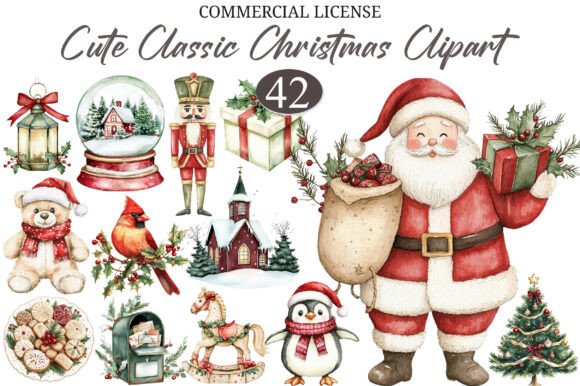 Download Cute Classic Christmas Clipart - Christmas clipart Collection
