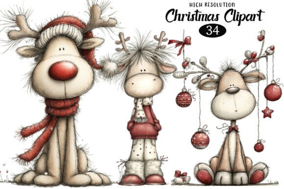 Download Reindeer Christmas Clipart - Premium Bundle