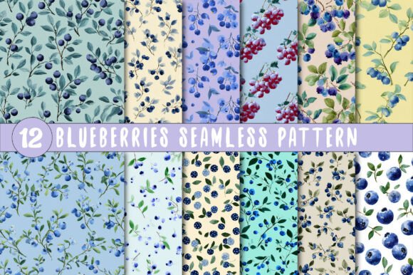 Download Blueberries Seamless Pattern - Blueberries Collection