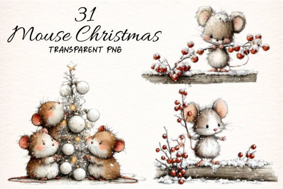 Download Whimsical Mouse Christmas Clipart - Premium Resources