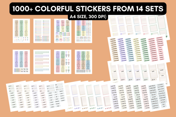 Download 14 Sets Planner Stickers Bundle - 1 - Planner stickers Collection