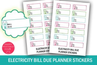Download Electricity Bill Due Planner Stickers- Bill Due Stickers- Cute Planner Stickers - Planner stickers Collection